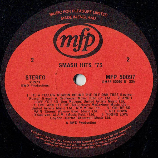 Unknown Artist : Smash Hits '73 (LP)