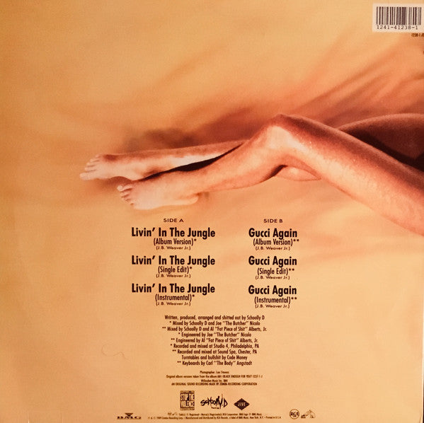 Schoolly D : Livin' In The Jungle / Gucci Again (12", Promo)