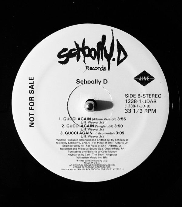 Schoolly D : Livin' In The Jungle / Gucci Again (12", Promo)