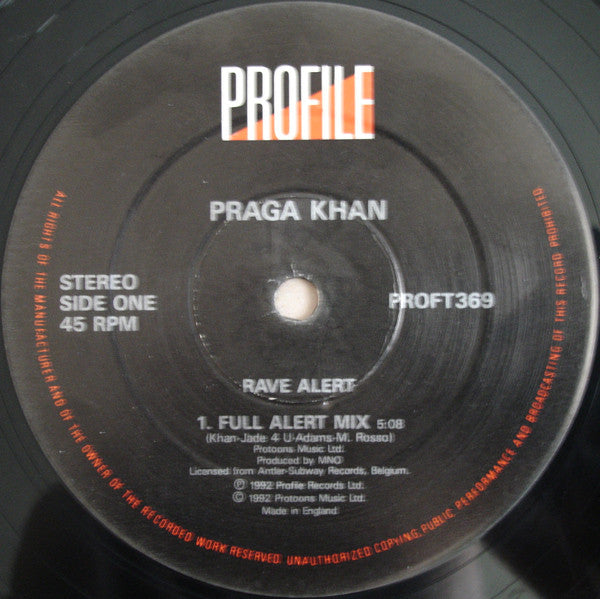 Praga Khan : Rave Alert! (12", Single)