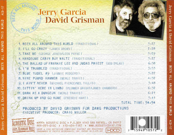 Jerry Garcia / David Grisman : Been All Around This World (HDCD, Album)