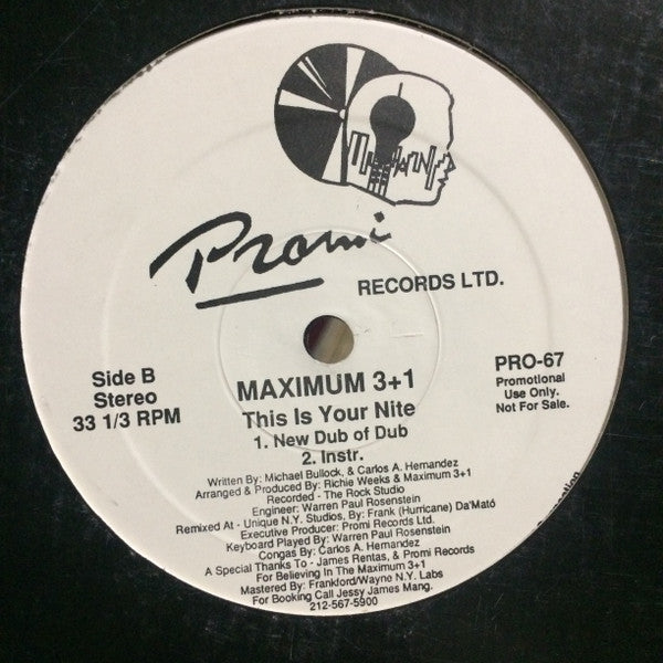 Maximum 3+1 : This Is Your Nite (12", Promo)