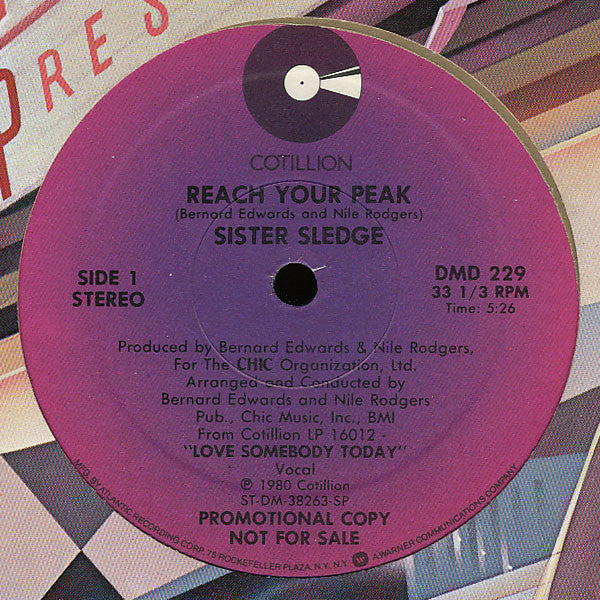 Sister Sledge : Reach Your Peak (12", Single, Promo)