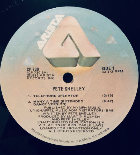 Pete Shelley : Telephone Operator (12", ESM)