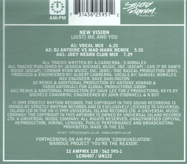 New Vision : (Just) Me And You (12")