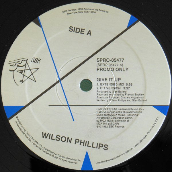 Wilson Phillips : Give It Up (12", Single, Promo)