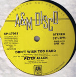 Peter Allen : Don't Wish Too Hard (12", Promo)