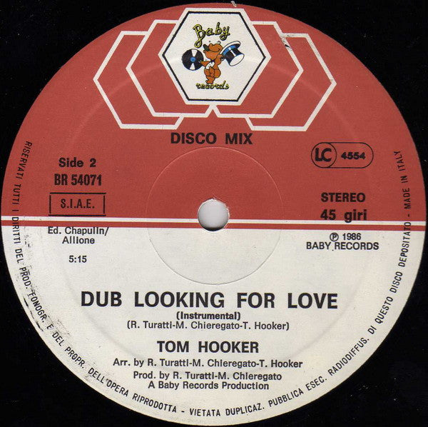 Tom Hooker : Looking For Love (12", Maxi)