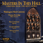 the album cover for Washington Men's Camerata - Masters in This Hall: Christmas Music Men's Choru