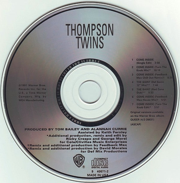 Thompson Twins : Come Inside / The Saint (CD, Maxi)
