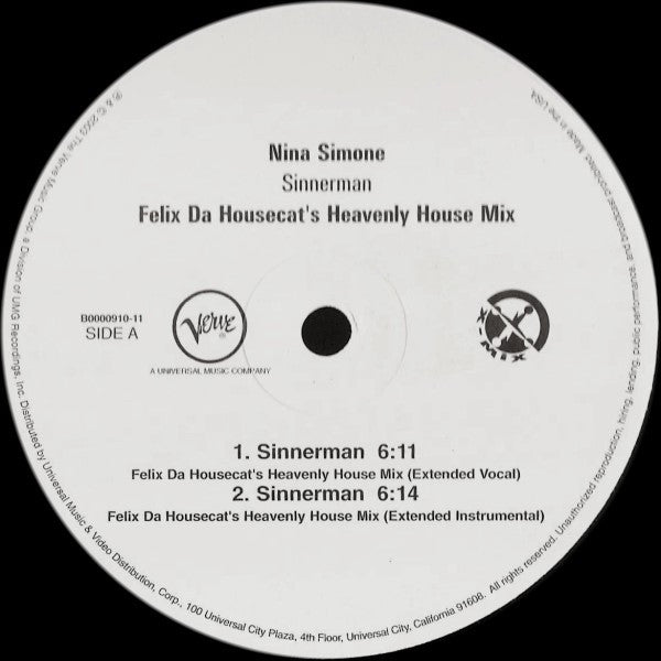 Nina Simone : Sinnerman (Felix Da Housecat's Heavenly House Mix) (12")