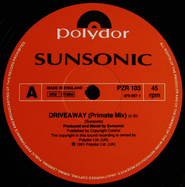 Sunsonic : Driveaway (The Primate Remix) (12")