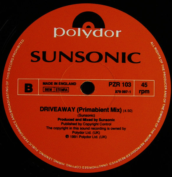 Sunsonic : Driveaway (The Primate Remix) (12")