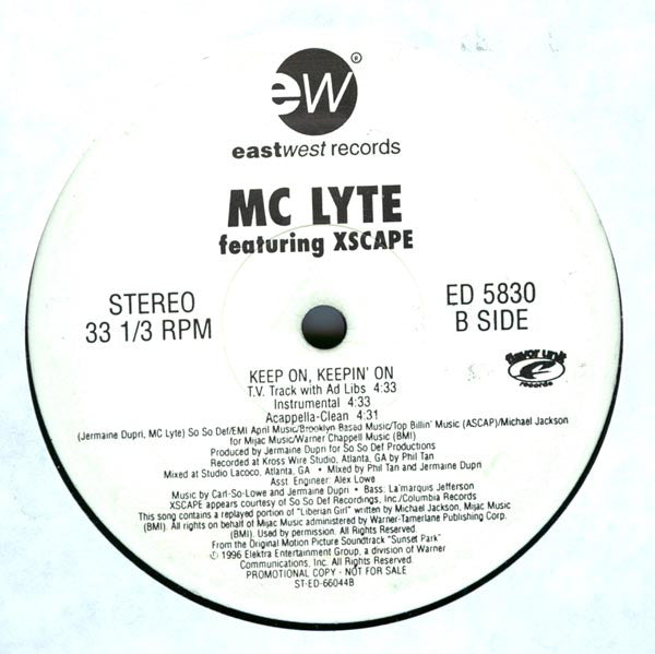 MC Lyte Featuring Xscape : Keep On, Keepin' On (12", Promo)