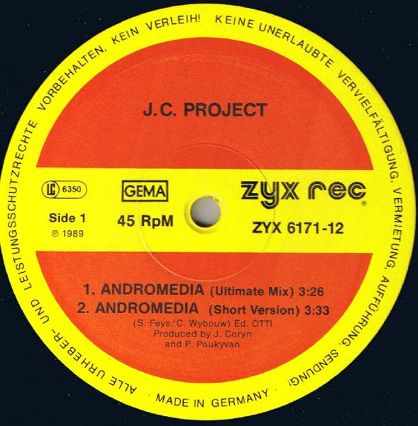 J.C. Project* : Andromedia (12")