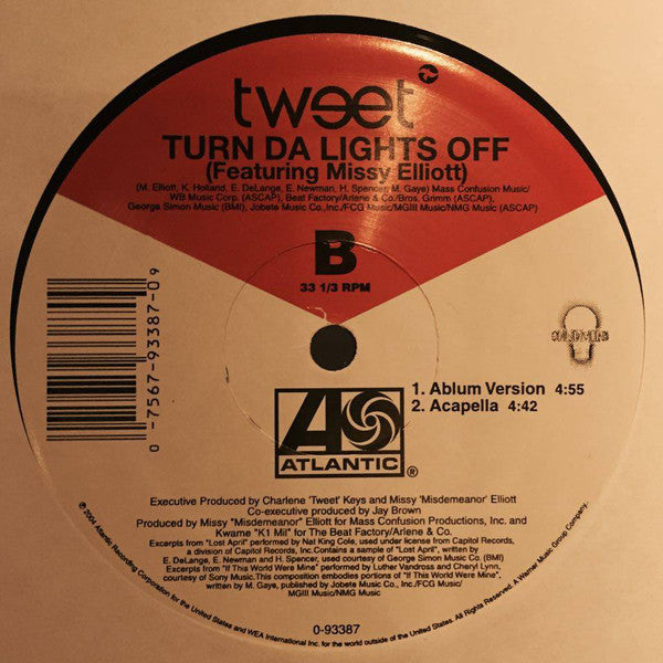 Tweet Feat. Missy Elliott : Turn Da Lights Off (12")