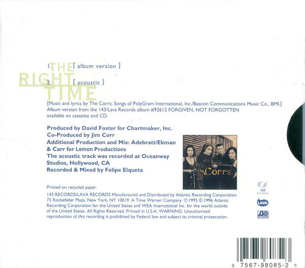 The Corrs : The Right Time (CD, Single)