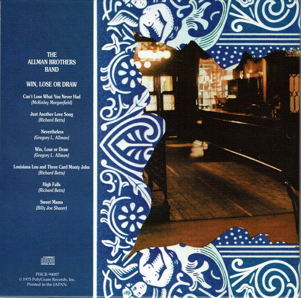 The Allman Brothers Band : Win, Lose Or Draw (CD, Album, RE, RM, Pap)