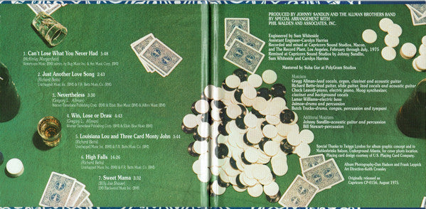 The Allman Brothers Band : Win, Lose Or Draw (CD, Album, RE, RM, Pap)