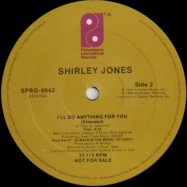 Shirley Jones : She Knew About Me / I'll Do Anything For You (12", Promo)
