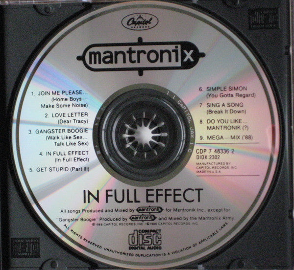 Mantronix : In Full Effect (CD, Album, RE)