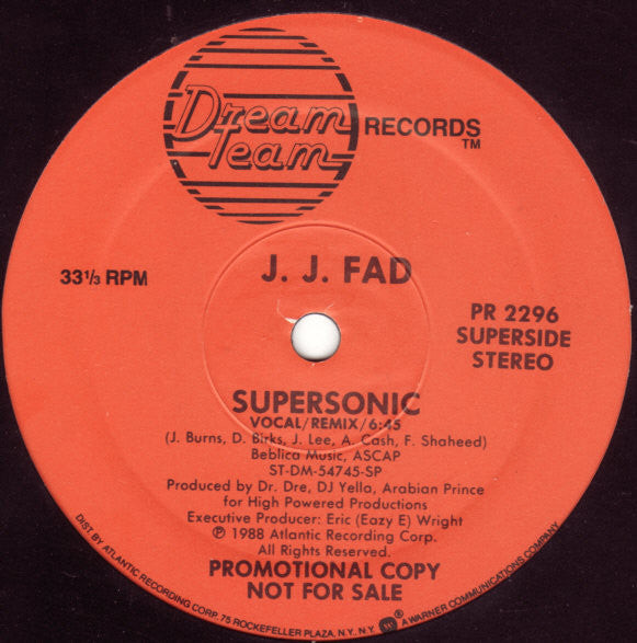 J.J. Fad : Supersonic (12", Promo)