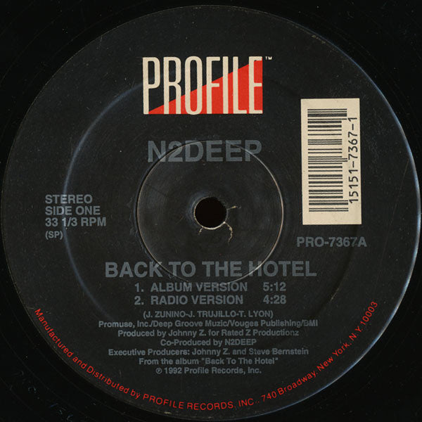 N2DEEP : Back To The Hotel (12")