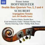 the album cover for Norbert Duka - Double Bass Quartets 2-4 / Arpeggione Sonata