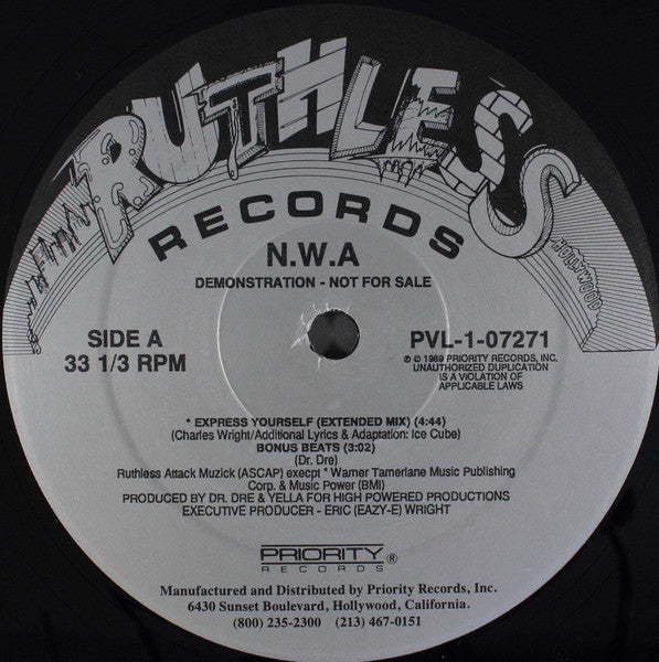 N.W.A* : Express Yourself (12", Maxi, Promo)