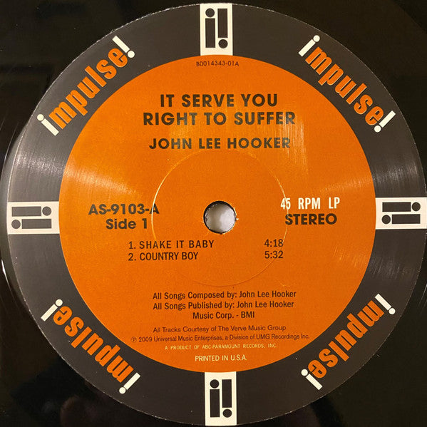 John Lee Hooker : It Serve You Right To Suffer (2x12", RE, RM, RP, 180)