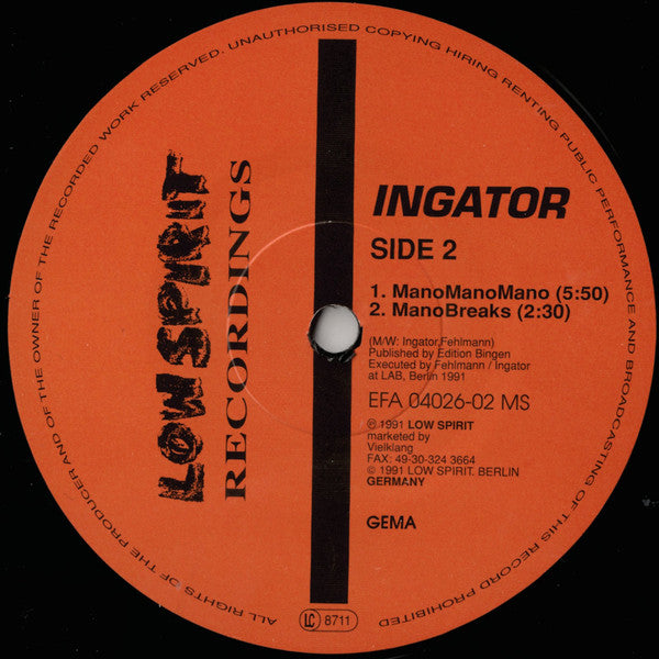 Ingator : ManoMano (12")