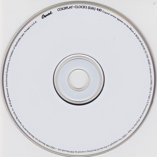 Coldplay : Clocks (CD, Single, Promo)