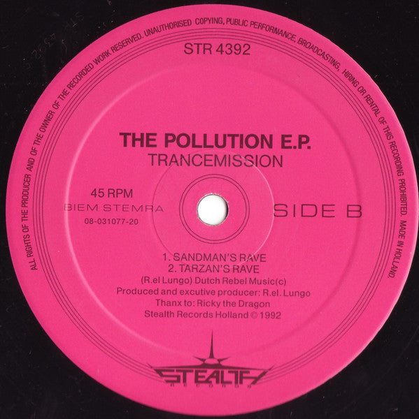Trancemission : The Pollution EP (12", EP)