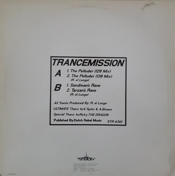 Trancemission : The Pollution EP (12", EP)