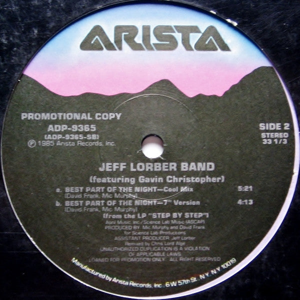 The Jeff Lorber Band : Best Part Of The Night (12", Promo)