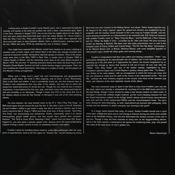 Aretha Franklin : Spirit In The Dark (LP, Album, RE, RM, 180)