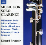 the album cover for Eduard Brunner - Works for Solo Clarinet