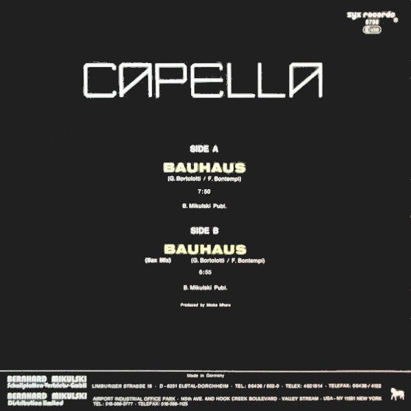 Capella* : Bauhaus (12", Maxi)