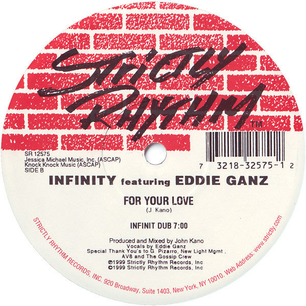 Infinity Featuring Eddie Ganz : For Your Love (12")