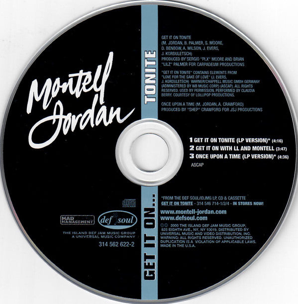 Montell Jordan : Get It On Tonite (CD, Single)