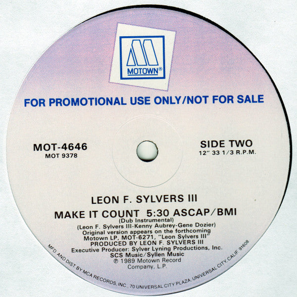Leon F. Sylvers III* : Make It Count (12", Promo)