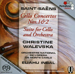 the album cover for Saint-Saens / Walevska / Inbal - Cello Ctos 1 & 2 / Suite for Cello & Orch