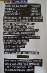 Rage Against The Machine : Bombtrack / Bullet In The Head (Cass, Promo)