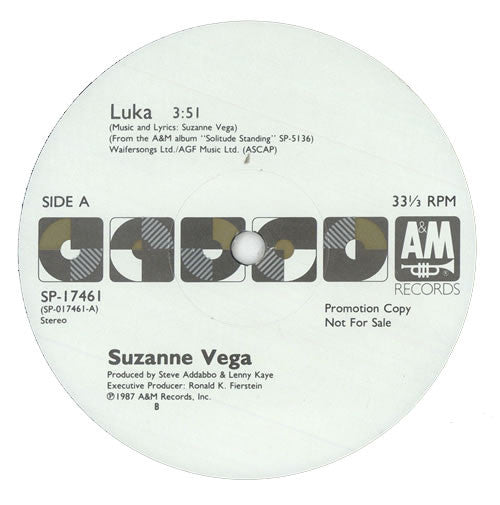 Suzanne Vega : Luka (12", Promo)
