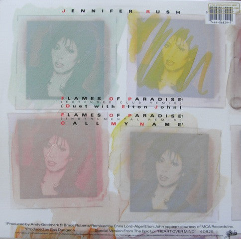 Jennifer Rush With Elton John : Flames Of Paradise (12", Promo)