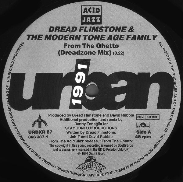 Dread Flimstone & The Modern Tone Age Family* : From The Ghetto (12")