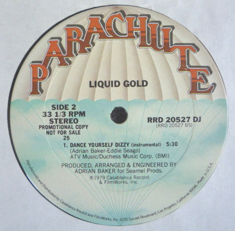 Liquid Gold : Dance Yourself Dizzy (12", Promo)
