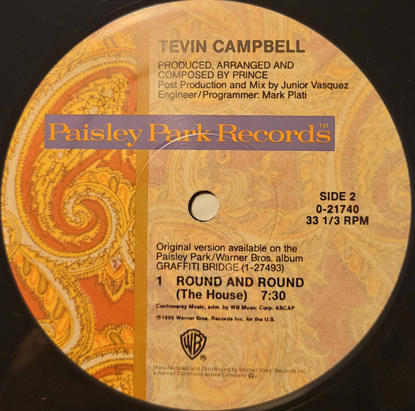 Tevin Campbell : Round And Round (12", Maxi)
