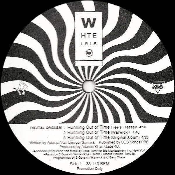 Digital Orgasm : Running Out Of Time (Remixes) (12", Promo)