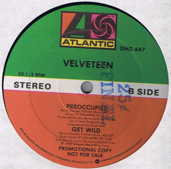 Velveteen (2) : Wild Rain (12", Promo)